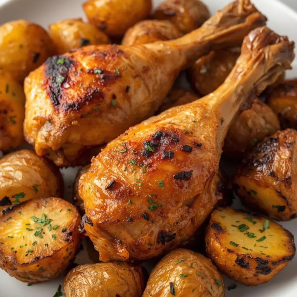 Chicken Drumsticks with Roasted Potatoes