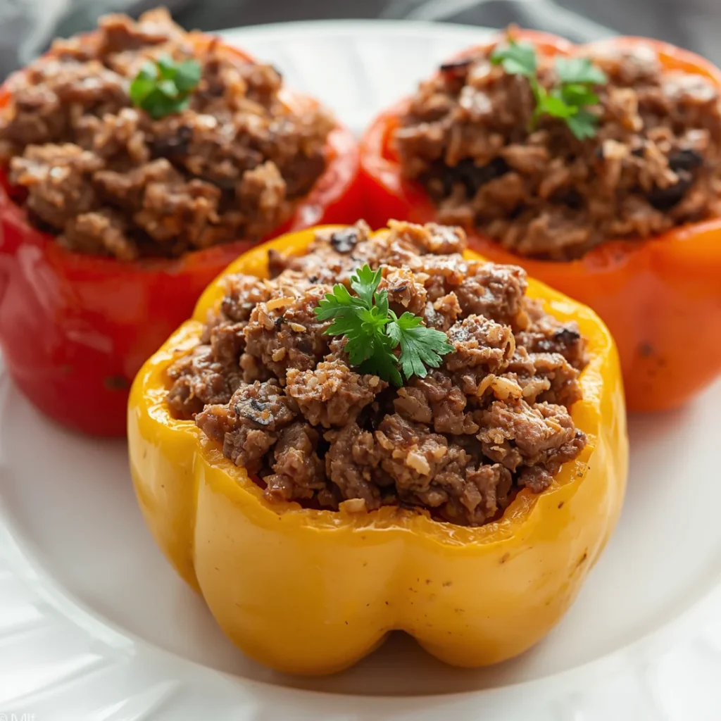 Stuffed Bell Peppers with Rice Beef