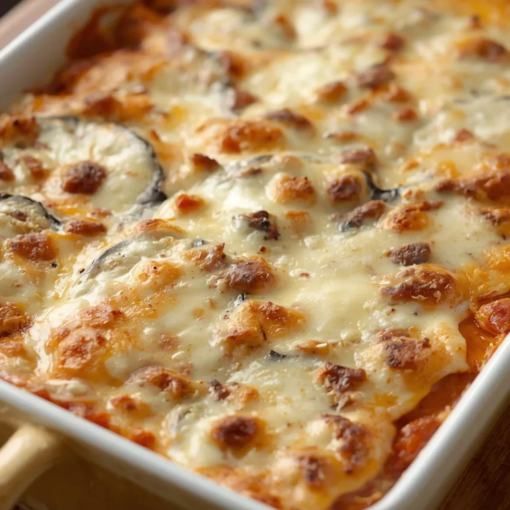 Cheesy Eggplant and Chicken Bake