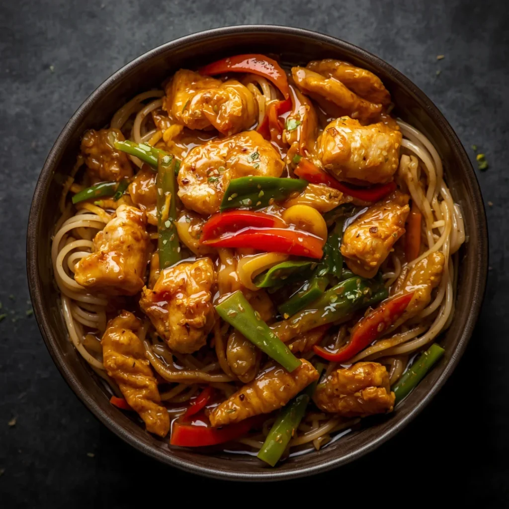 Chicken Stir Fry with Rice Noodles