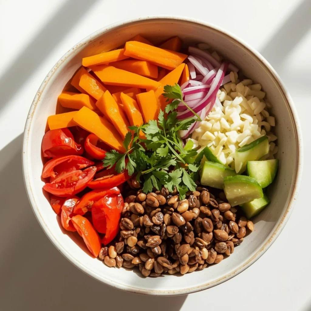 Colorful Lentil and Veggie Bowl