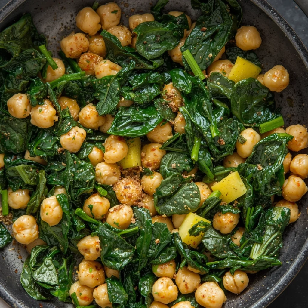Spinach Chickpea Skillet