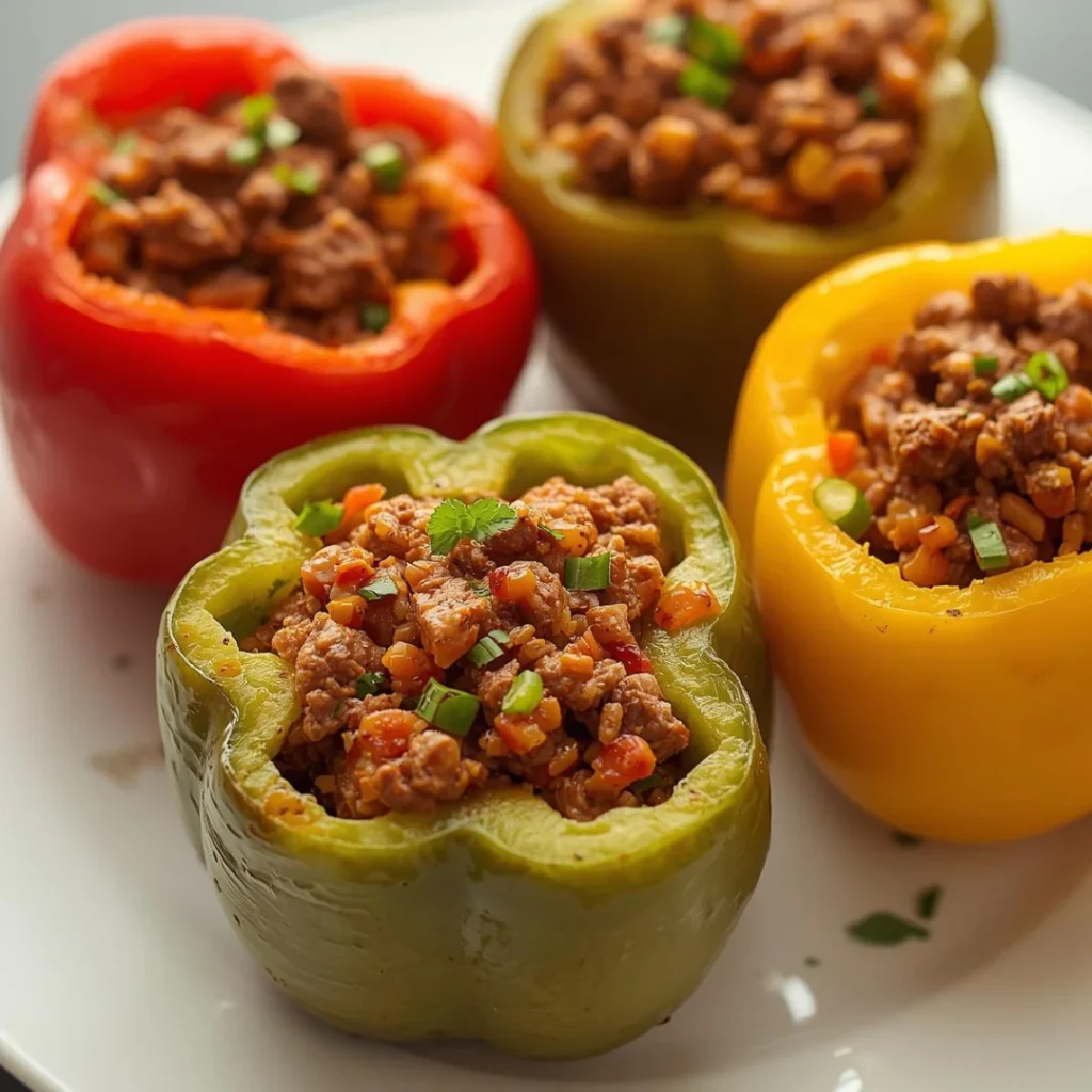 Stuffed Bell Peppers with Beef and Rice