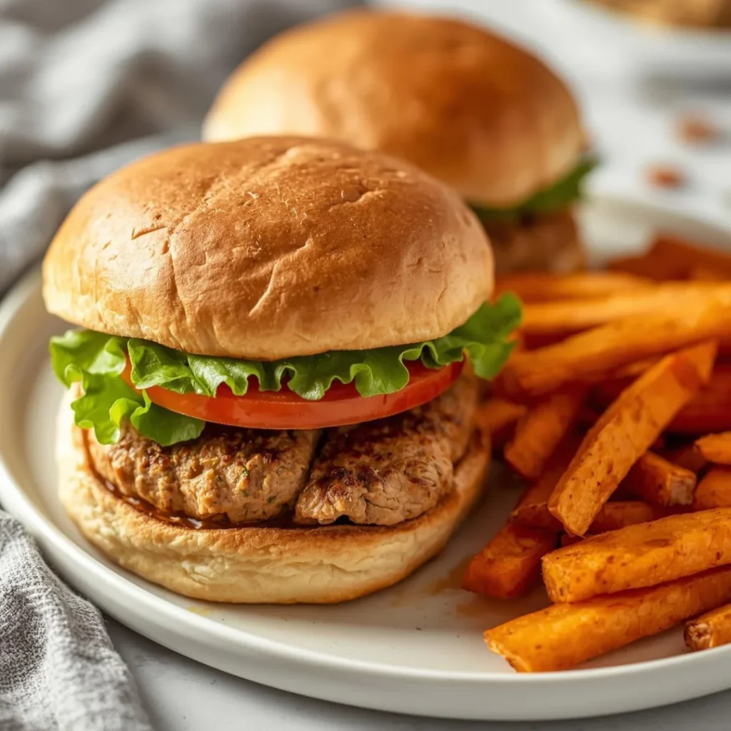Turkey Burgers with Sweet Potato Fries