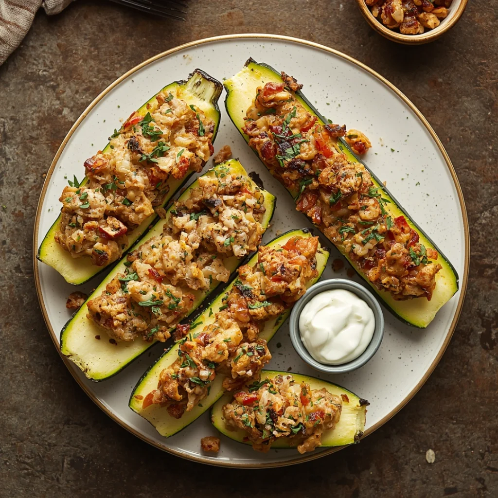 Air Fryer Zucchini Boats