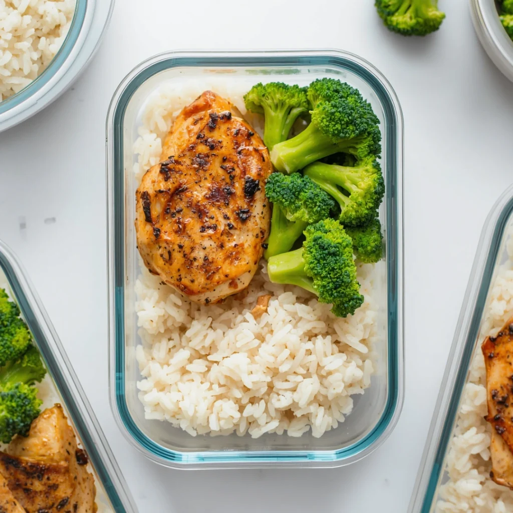Chicken Rice and Broccoli Meal Prep Bowls