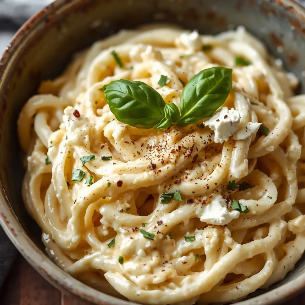 Cottage Cheese Alfredo Pasta