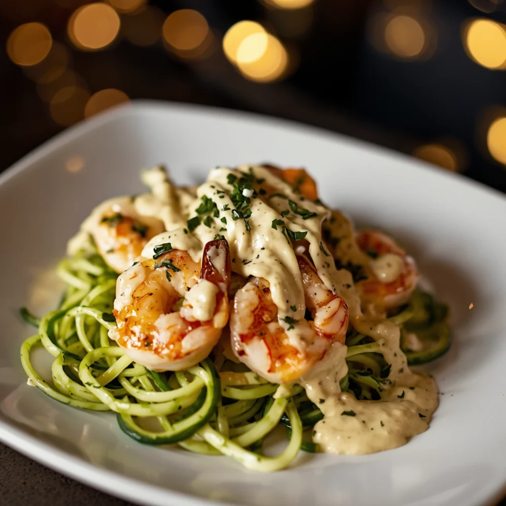 Shrimp Alfredo Zoodles