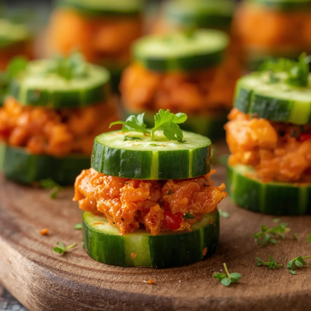 Spicy Chicken Cucumber Bites