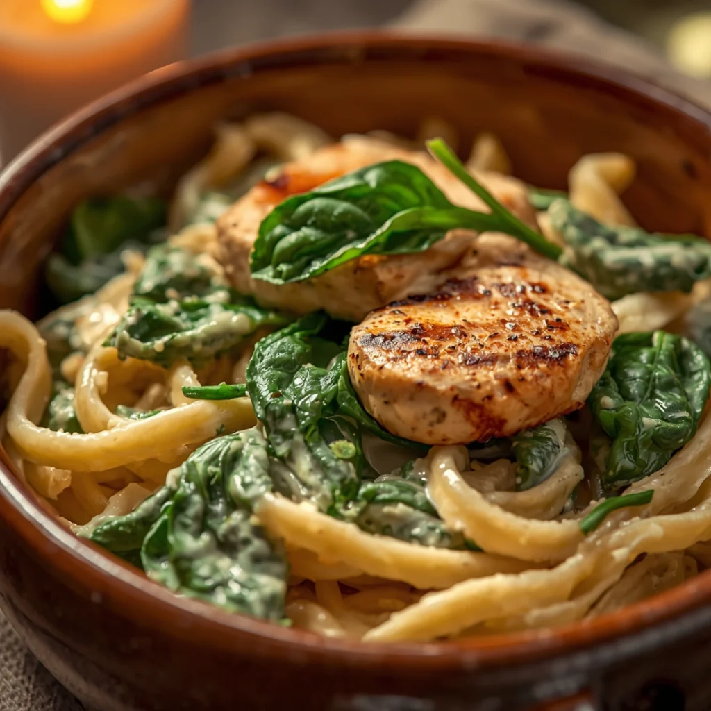 Spinach and Chicken Alfredo