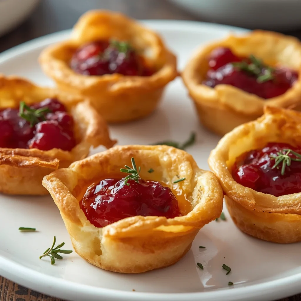 Cranberry Brie Puff Cups