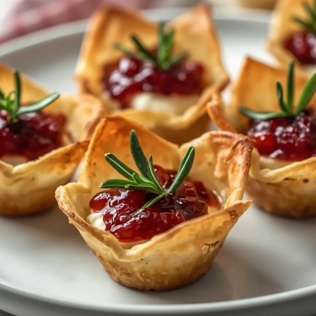 Cranberry Brie Wonton Cups GF
