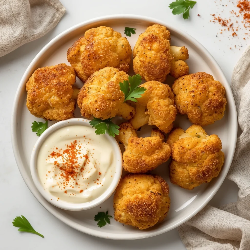 Crispy air fryer cauliflower bites