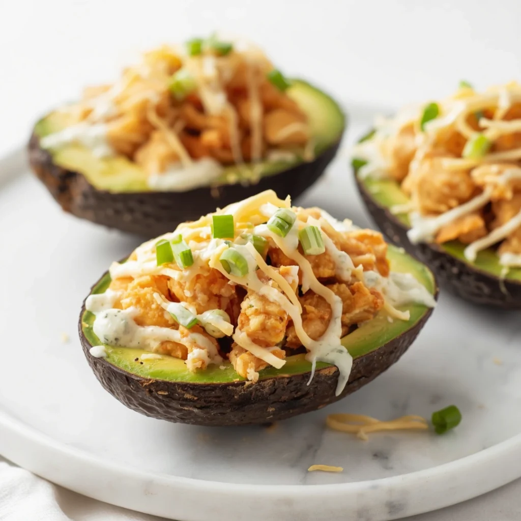 Buffalo Chicken Stuffed Avocados