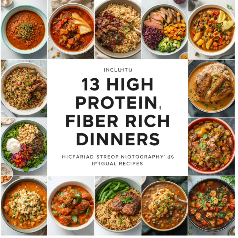 13 High Protein Fiber Rich Dinners