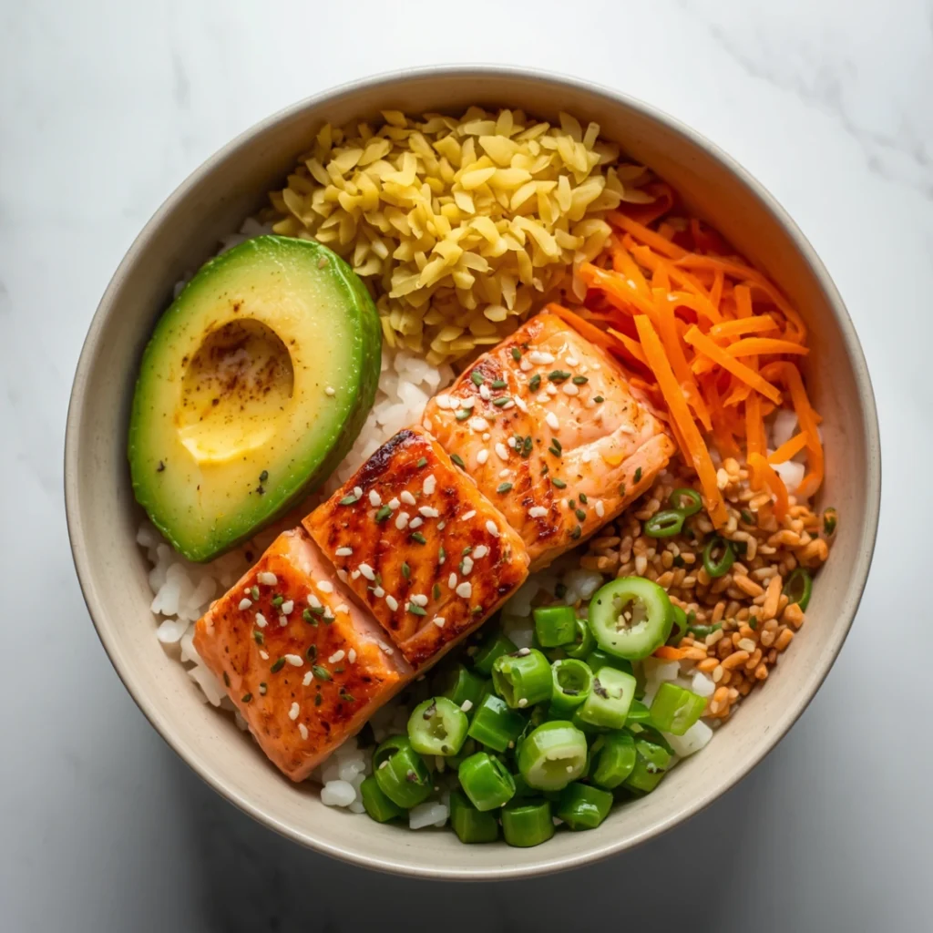 Salmon Avocado Rice Bowl