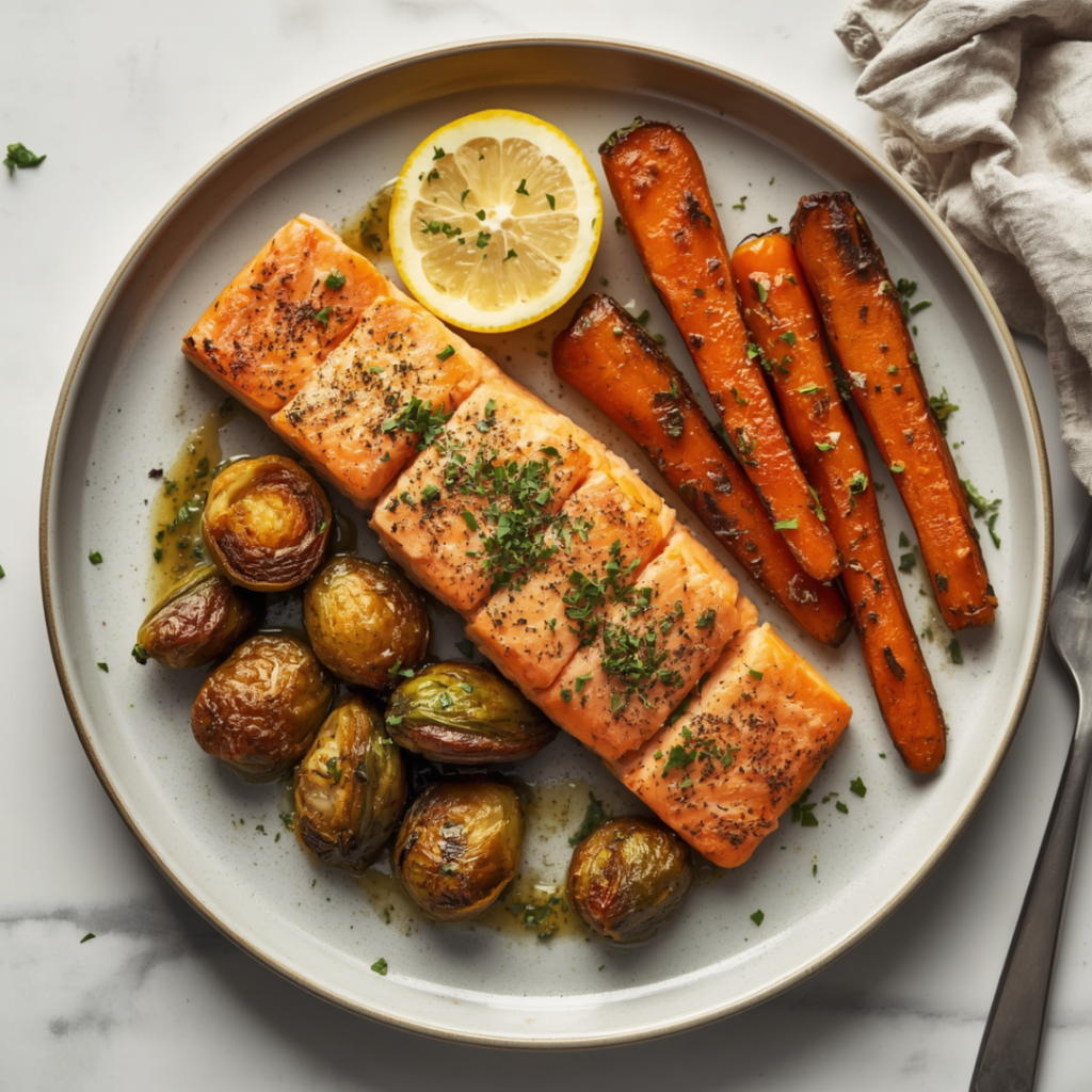 Salmon with Roasted Brussels Sprouts