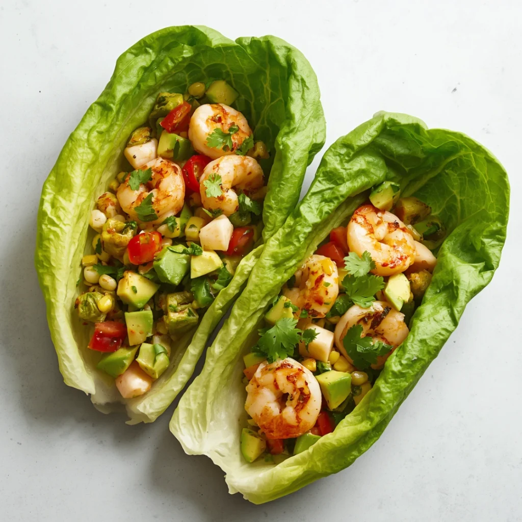 Shrimp Avocado Lettuce Wraps